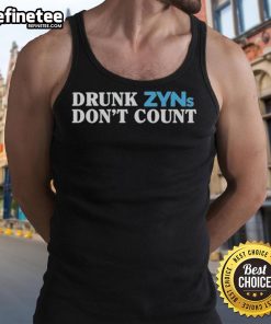 Official Drunk Zyns Don't Count tank top featuring a fun slogan, perfect for casual outings and summer style.