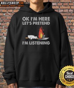 Official Duck OK I'm Here Let's Pretend I'm Listening Hoodie in vibrant colors, perfect for casual and humorous outfits.