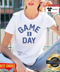 Alt Text: Official Duke Blue Devils Game Day logo on a stylish college ladies' tee, perfect for cheering at home games.