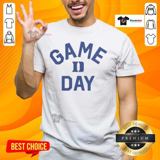 Official Duke Blue Devils Game Day Logo College T-Shirt featuring the iconic blue and white team logo on a classic tee.