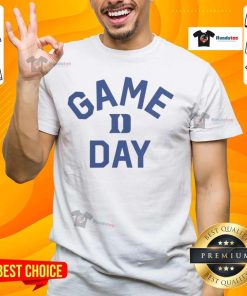 Official Duke Blue Devils Game Day Logo College T-Shirt featuring the iconic blue and white team logo on a classic tee.