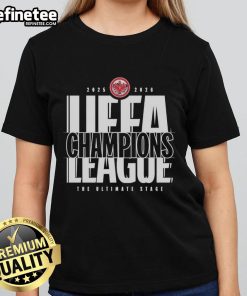 Official Eintracht Frankfurt 2025-2026 UEFA League Champions Ladies Tee showcasing team logo and stylish design.