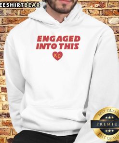 Official Engaged Into This KC Travis Kelce and Taylor hoodie featuring bold graphics and vibrant colors.