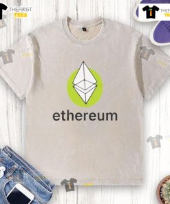 Official Ethereum Green Genesis Washed T-Shirt featuring a stylish design and vibrant green color, perfect for crypto fans.