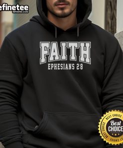 Official Faith Ephesians 2:8 Bible Verse Christian Hoodie in a stylish design, perfect for religious apparel enthusiasts.