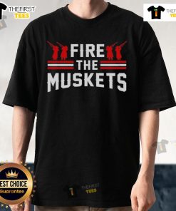 Alt Text: Official Fire The Muskets New England Football T-Shirt featuring bold graphics and vibrant colors for fans.