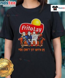 Official Frito Lay X Horror Movies Halloween tee featuring 'You Can't Sit With Us' design for spooky fans.