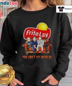 Official Frito Lay X Horror Movies Halloween sweatshirt with 'You Cant Sit With Us' design, perfect for Halloween fans.