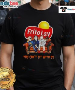 Alt Text: Official Frito Lay X Horror Movies Halloween T-Shirt featuring 'You Cant Sit With Us' design for spooky season.