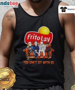 Official Frito Lay X Horror Movies Halloween tank top featuring 'You Cant Sit With Us' design, perfect for spooky season.