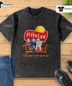 Official Frito Lay X Horror Movies Halloween 'You Cant Sit With Us' washed t-shirt featuring a fun, spooky design.