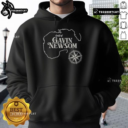 Alt Text: Official Gavin Newsom Gulf of Mexico Map Hoodie featuring a vibrant map design, perfect for coastal enthusiasts.