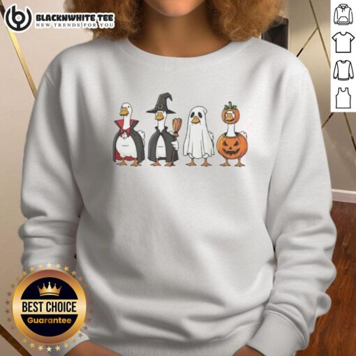 Official Geese dress up as a Halloween character on a cozy sweatshirt, perfect for festive fall outfits.