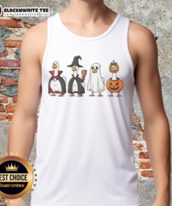 Official Geese Dress Up as a Halloween Character Tank Top featuring playful geese in costumes for festive fun.
