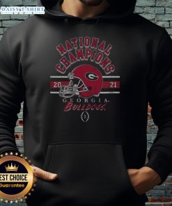 Official Georgia Bulldogs 2021 CFP National Champions Hoodie featuring team logo and championship details.