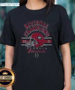 Official Georgia Bulldogs 2021 CFP National Champions ladies tee showcasing team pride and championship celebration.
