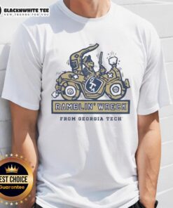 Official Georgia Tech Yellow Jackets Football Ramblin Wreck Ringer T-Shirt featuring bold team graphics and colors.