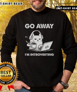 Cozy Official Go Away I'm Introverting Sweatshirt in navy blue, perfect for introverts who love comfort and style.