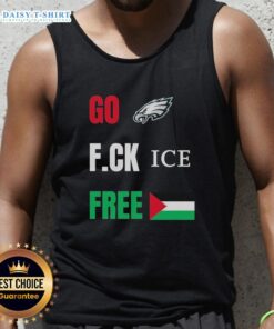 Official Go Birds F.C.K. Ice Free Palestine flag tank top featuring Philadelphia Eagles design for fans.