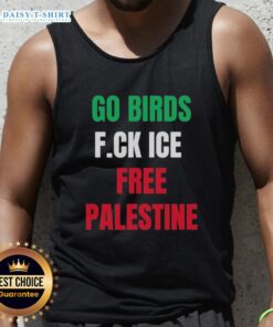 Official Go Birds F.C.K. Ice Free Palestine shirt worn by Hannah Einbinder, stylish Emmy tank top design.