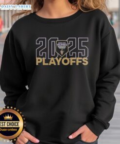 Official Golden State Valkyries 2025 playoff sweatshirt featuring team colors and logo, perfect for fans and game days.
