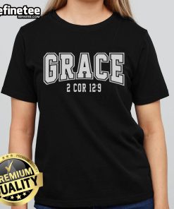 Official Grace 2 Core 129 Bible Verse Christian Ladies Tee featuring inspirational scripture design on a stylish t-shirt.