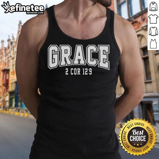 Official Grace 2 Core 129 Bible Verse Christian Tank Top featuring inspirational scripture design for faith-inspired fashion.