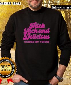 Official Guided By Voices Thick Rick and Delicious sweatshirt featuring vibrant design and cozy fit for fans.