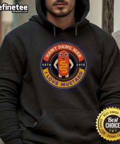 Official Hawt Dawg Man I Love Musytard hoodie established in 2015, featuring a stylish design and comfortable fit.
