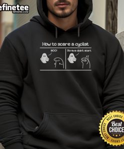 Official Horror Story hoodie featuring 'How to Scare a Cyclist' design, perfect for cycling enthusiasts and Halloween fans.