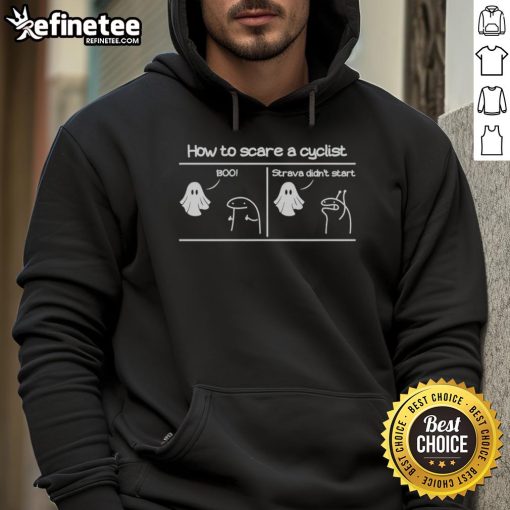 Official Horror Story hoodie featuring 'How to Scare a Cyclist' design, perfect for cycling enthusiasts and Halloween fans.