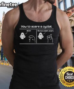 Official Horror Story: How to Scare a Cyclist - Boo! Strava Didn't Start Tank Top design featuring spooky graphics.