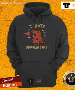 Official I Hate Pumpkin Spice Hoodie in black, featuring bold white text for fall fashion lovers.