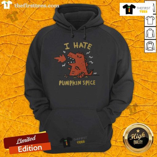 Official I Hate Pumpkin Spice Hoodie in black, featuring bold white text for fall fashion lovers.