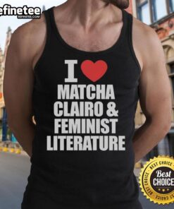 Clairo-inspired 'I Heart Matcha' tank top featuring feminist literature design, perfect for eco-conscious fashion lovers.