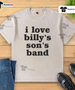 Official I Love Billy's Sons Band washed t-shirt in vintage style, showcasing a trendy design for music fans.