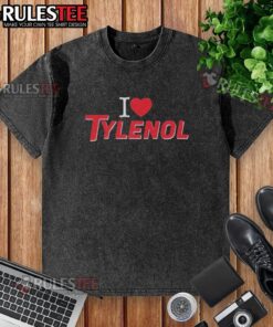 Alt Text: I Love Tylenol Neurodiversity washed t-shirt in soft cotton, promoting awareness and support for neurodiverse individuals.