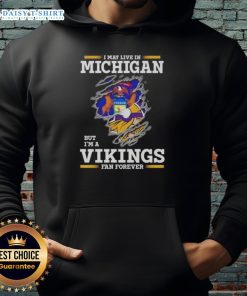 Official Minnesota Vikings fan hoodie, perfect for showing team pride while living in Michigan.