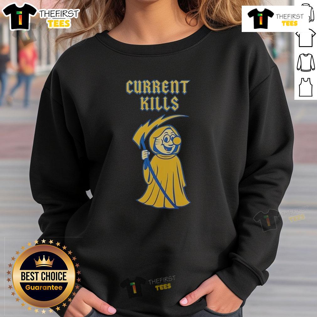 Official Ibew 48 Current Kills Sweatshirt Alt Text: Official IBEW 48 Current Kills Sweatshirt - stylish and comfortable apparel for electricians and union supporters.