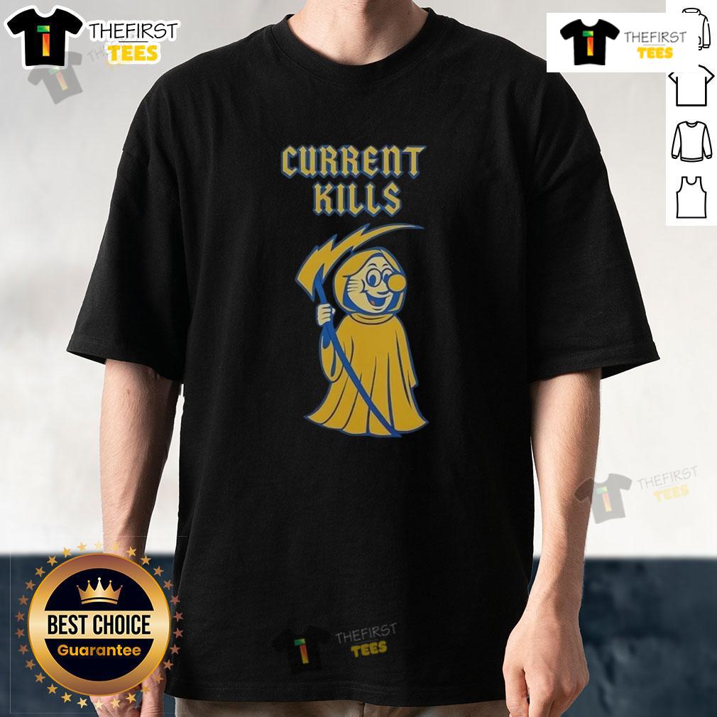 Official Ibew 48 Current Kills T Shirt Alt Text: Official IBEW 48 Current Kills T-Shirt featuring a bold design, perfect for electricians and union supporters.