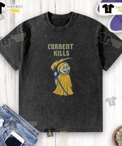 Official IBEW 48 Current Kills Washed T-Shirt featuring a stylish design for electrical workers and union supporters.
