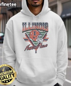 Official Illinois Fighting Illini triangle vintage hoodie in orange and blue, perfect for fans and casual wear.