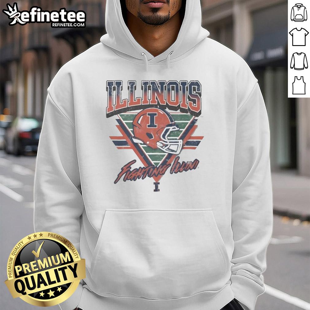 Official Illinois Fighting Illini Triangle Vintage Hoodie Official Illinois Fighting Illini triangle vintage hoodie in orange and blue, perfect for fans and casual wear.