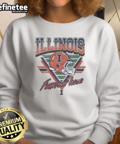 Official Illinois Fighting Illini triangle vintage sweatshirt in orange and blue, perfect for fans and retro style enthusiasts.