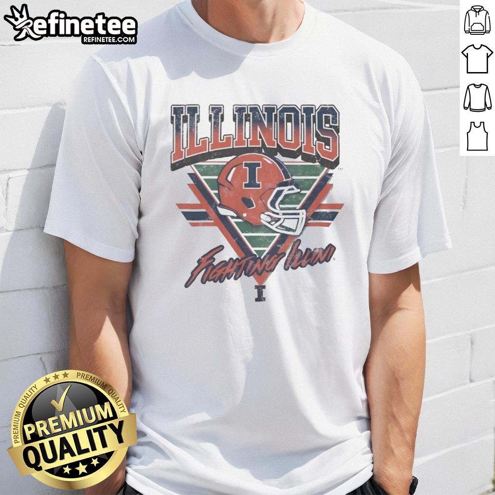 Official Illinois Fighting Illini Triangle Vintage T Shirt Official Illinois Fighting Illini Triangle Vintage T-Shirt featuring a classic logo and retro design for fans.