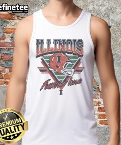 Official Illinois Fighting Illini Triangle Vintage Tank Top in orange with logo, perfect for fans and casual wear.
