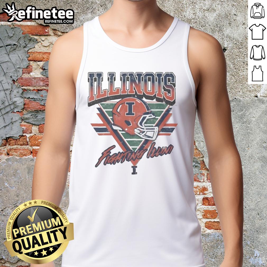 Official Illinois Fighting Illini Triangle Vintage Tank Top Official Illinois Fighting Illini Triangle Vintage Tank Top in orange with logo, perfect for fans and casual wear.