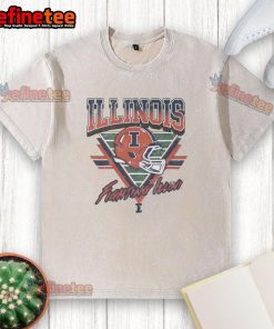 Alt Text: Vintage washed t-shirt featuring the Official Illinois Fighting Illini triangle logo, perfect for fans and casual wear.