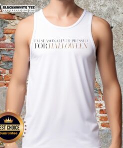 Official 'I'm Seasonally Depressed for Halloween' tank top featuring a fun design perfect for festive fall celebrations.