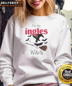 Official I'm The Ingles Witch Snoopy Halloween Sweatshirt featuring a playful Snoopy design perfect for Halloween.